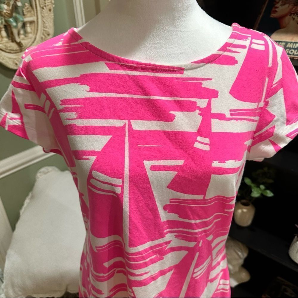 MAHI GOLD Pink and White Abstract Mini Dress - Picture 2 of 8